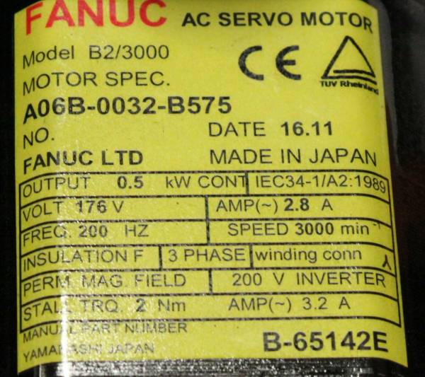 Fanuc-A06B-0032-B575-AC-MOTOR-B23000-A32B-TAPER-SHAFT-1-YEAR-WARRANTY-124021861440-3