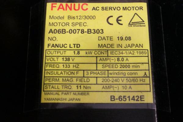 Fanuc-A06B-0078-B303-AC-MOTOR-BIS123000-B128IA-BRAKE-TPR-1-YEAR-WARRANTY-123903085870-3