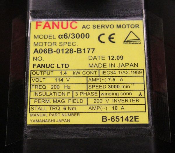 Fanuc-A06B-0128-B177-AC-MOTOR-A63000-I64-WBRAKE-1-YEAR-WARRANTY-123383159800-3
