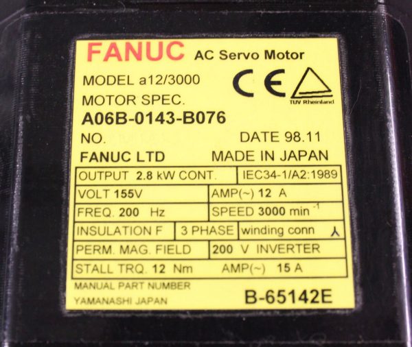 Fanuc-A06B-0143-B076-AC-MOTOR-A123000-A64SCAP-1-YEAR-WARRANTY-121658593730-5