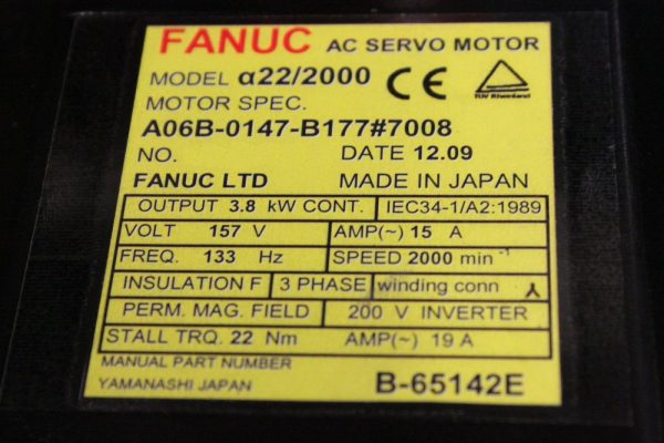 Fanuc-A06B-0147-B1777008-AC-MOTOR-A222000-I64-BRAKE-KY-1-YEAR-WARRANTY-123544409310-3