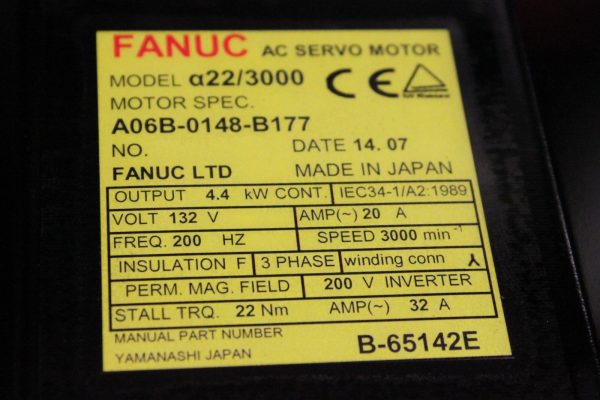Fanuc-A06B-0148-B177-AC-MOTOR-A223000-I64-WBRAKE-1-YEAR-WARRANTY-123514625140-3