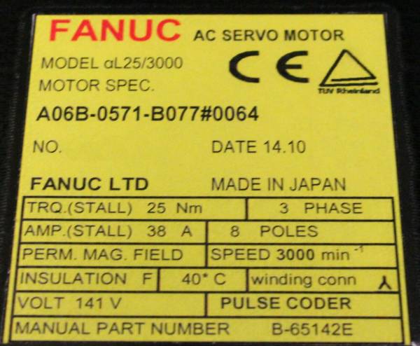 Fanuc-A06B-0571-B0770064-AC-MOTOR-AL253000-I64-1-YEAR-WARRANTY-124191232460-3