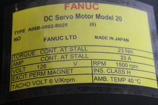 Fanuc-A06B-0602-B025-DC-MOTOR-20-TACHO-GEN-1-YEAR-WARRANTY-123416217640-3
