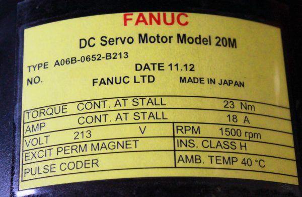 Fanuc-A06B-0652-B213-DC-MOTOR-20M-3000-PR-WBRAKE-1-YEAR-WARRANTY-122597579950-3
