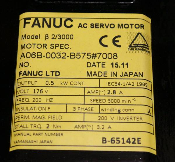Fanuc-A06B-0032-B5757008-AC-MOTOR-B23000-A32B-TS-1-YEAR-WARRANTY-124797285281-2