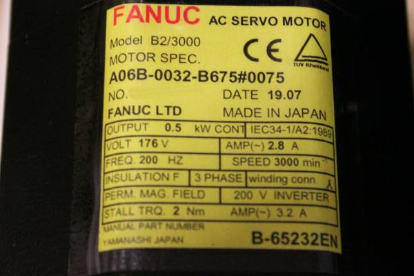 Fanuc-A06B-0032-B6750075-AC-MOTOR-B23000-A32-BRAKE-TS-1-YEAR-WARRANTY-123856750471-3