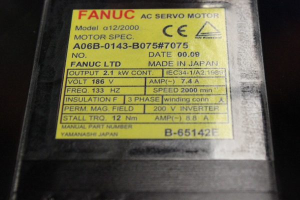 Fanuc-A06B-0143-B0757075-AC-MOTOR-A123000-A64-PULSE-1-YEAR-WARRANTY-123323153351-3