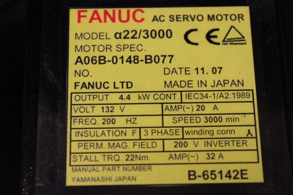 Fanuc-A06B-0148-B077-AC-MOTOR-A223000-I64-PULSE-1-YEAR-WARRANTY-123301077301-3
