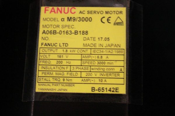 Fanuc-A06B-0163-B188-AC-MOTOR-AM93000-A1000-BRAKE-1-YEAR-WARRANTY-122476159731-3