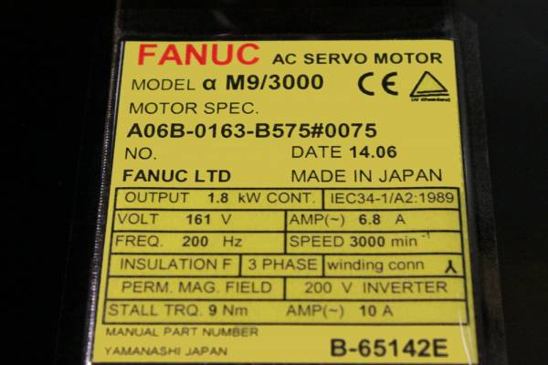 Fanuc-A06B-0163-B5750075-AC-MOTOR-AM93000-A64-STRAIGHT-IP67-1-YEAR-WARRANTY-124188061541-3