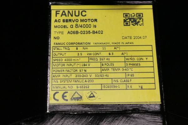 Fanuc-A06B-0235-B402-AC-MOTOR-AIS84000-AIA16M-BRK-8NM-STR-IP67-1-YR-WARRANTY-124796320831-3