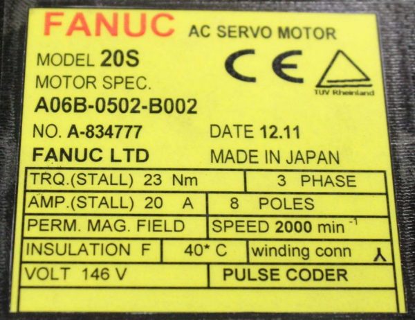 Fanuc-A06B-0502-B002-AC-MOTOR-20S-2500P-1-YEAR-WARRANTY-121587177141-6