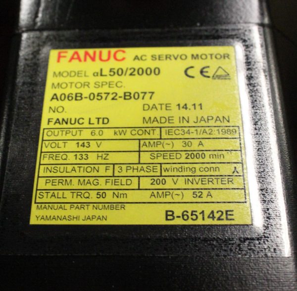 Fanuc-A06B-0572-B077-AC-MOTOR-AL502000-I64-1-YEAR-WARRANTY-123733266481-3