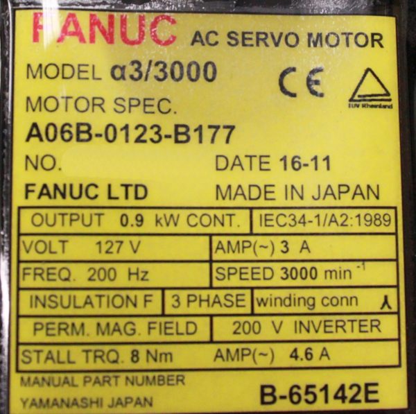 Fanuc-A06B-0123-B177-AC-MOTOR-A33000-I64-WBRAKE-1-YEAR-WARRANTY-122231176582-4
