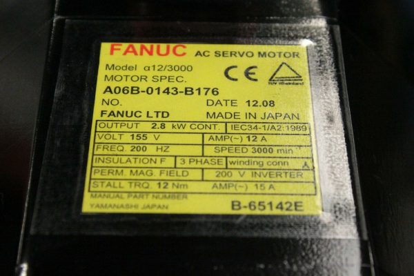 Fanuc-A06B-0143-B176-AC-MOTOR-A123000-A64SC-BRAKE-1-YEAR-WARRANTY-123659710962-2