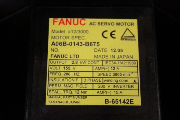 Fanuc-A06B-0143-B675-AC-MOTOR-A123000-A64-BRAKE-TS-1-YEAR-WARRANTY-122869754662-2