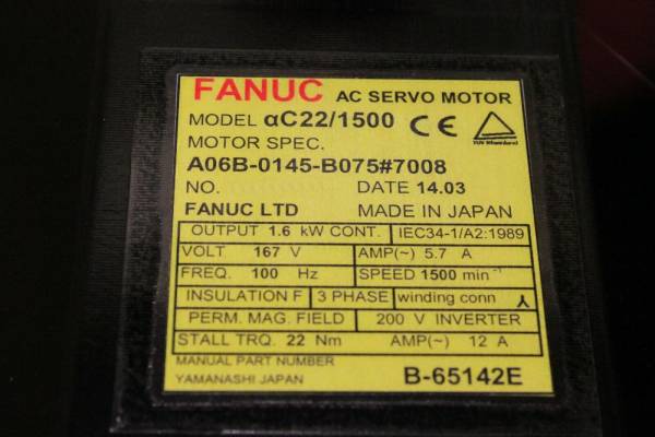 Fanuc-A06B-0145-B0757008-AC-MOTOR-AC221500-A8-1-YEAR-WARRANTY-124096891922-3