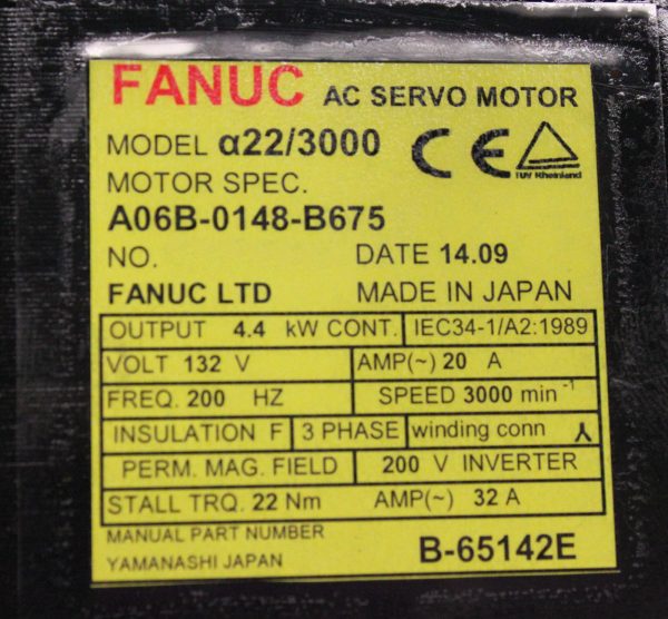 Fanuc-A06B-0148-B675-AC-MOTOR-A223000-A64-BRAKE-TS-1-YEAR-WARRANTY-121997002912-5