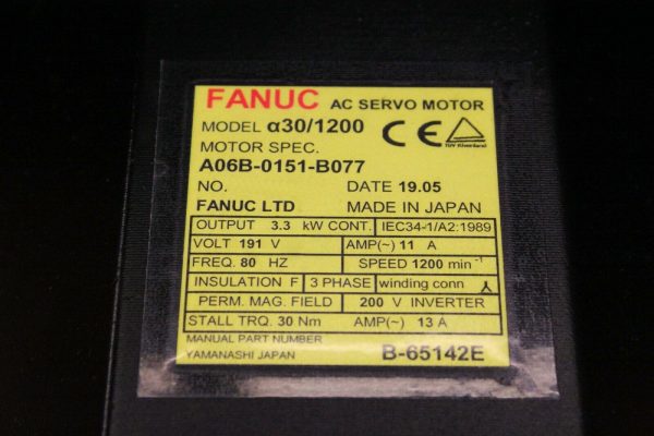 Fanuc-A06B-0151-B077-AC-MOTOR-A301200-I64-PULSE-1-YEAR-WARRANTY-123754778552-3