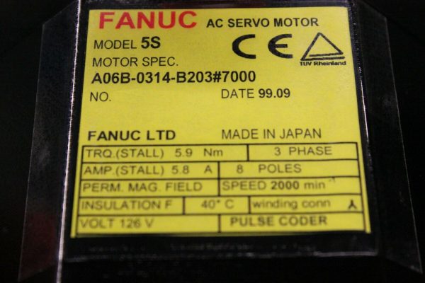 Fanuc-A06B-0314-B2037000-AC-MOTOR-5S-3000P-WBRAKE-1-YEAR-WARRANTY-123682347312-3