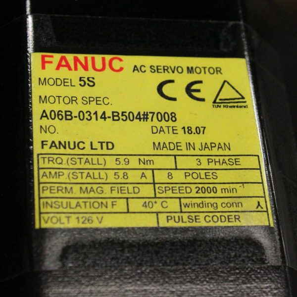 Fanuc-A06B-0314-B5047008-AC-MOTOR-5S-2000P-KEYWAY-STRT-1-YEAR-WARRANTY-123302960972-3