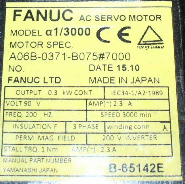 Fanuc-A06B-0371-B0757000-AC-MOTOR-A13000-A64-PULSE-1-YEAR-WARRANTY-125083659732-2