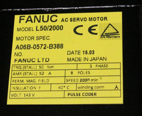 Fanuc-A06B-0571-B388-AC-MOTOR-AL502000-A1000-BRAKE-1-YEAR-WARRANTY-124642101752-3