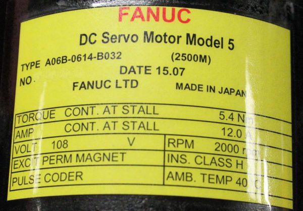 Fanuc-A06B-0614-B032-DC-MOTOR-5-2500-PR-1-YEAR-WARRANTY-121772917852-4