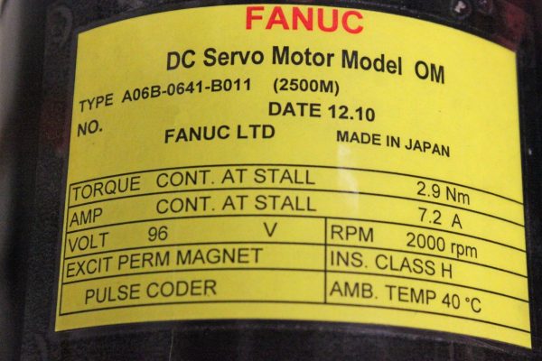 Fanuc-A06B-0641-B011-DC-MOTOR-0M-2000-PR-1-YEAR-WARRANTY-123539388652-3