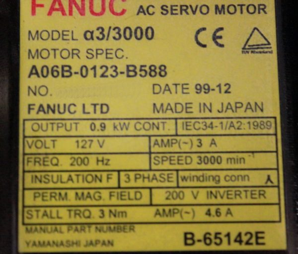 Fanuc-A06B-0123-B588-AC-MOTOR-A33000-A1000-STRTSFT-1-YEAR-WARRANTY-122644087253-3