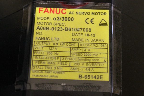 Fanuc-A06B-0123-B6107008-AC-MOTOR-A33000-10000P-BRAKE-1-YEAR-WARRANTY-123612576293-3