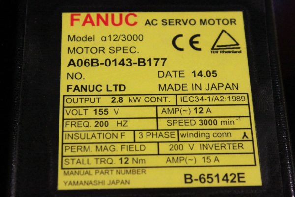 Fanuc-A06B-0143-B177-AC-MOTOR-A123000-I64-WBRAKE-1-YEAR-WARRANTY-123555332463-4