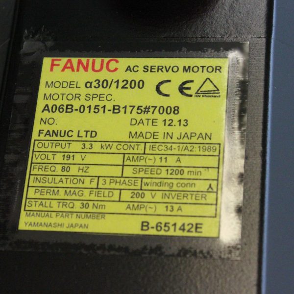 Fanuc-A06B-0151-B1757008-AC-MOTOR-A301200-A64-BRAK-KEY-1-YEAR-WARRANTY-123612625973-3