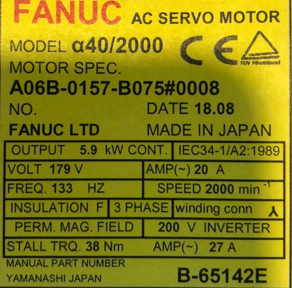Fanuc-A06B-0157-B0750008-AC-MOTOR-A402000-A64-WKEYWAY-1-YEAR-WARRANTY-123303296303-3