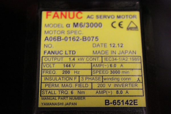 Fanuc-A06B-0162-B075-AC-MOTOR-AM63000-A64-TAPERSFT-1-YEAR-WARRANTY-123004838723-2