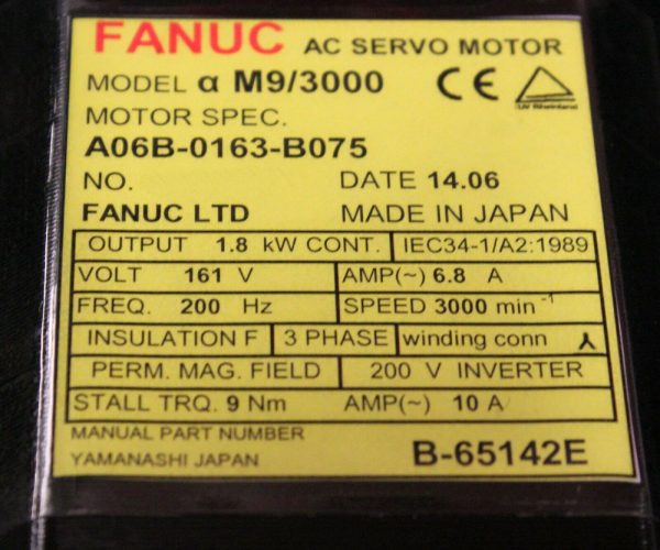 Fanuc-A06B-0163-B075-AC-MOTOR-AM93000-A64-TAPERSFT-1-YEAR-WARRANTY-123659645373-3