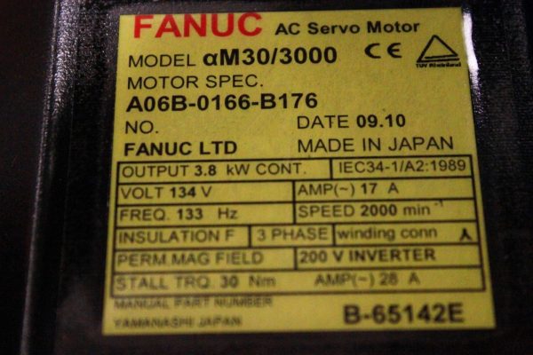 Fanuc-A06B-0166-B176-AC-MOTOR-AM303000-A64C-BRAKE-YEAR-WARRANTY-123214237283-3