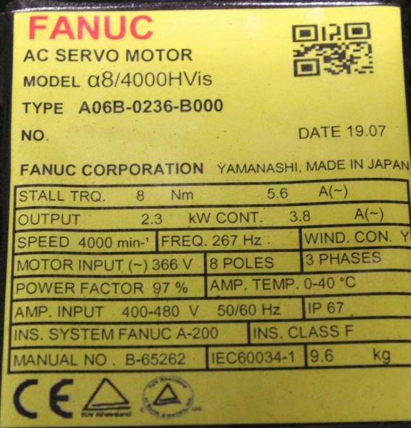 Fanuc-A06B-0236-B000-AC-MOTOR-AIS84000HV-A1000I-1-YEAR-WARRANTY-123867536803-3