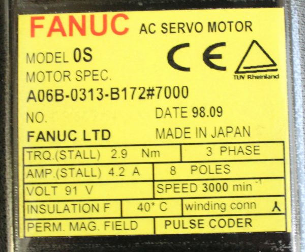 Fanuc-A06B-0313-B1727000-AC-MOTOR-0S-SERIAL-A-WBRAKE-1-YEAR-WARRANTY-122741579183-4