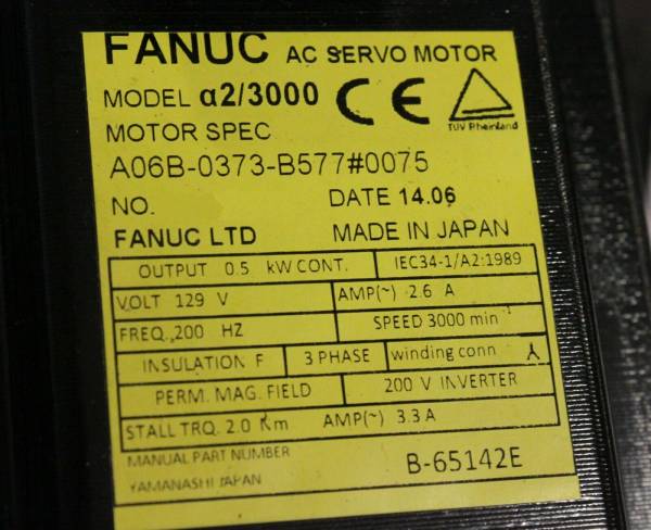Fanuc-A06B-0373-B5770075-AC-MOTOR-A23000-I64-STRT-SHFT-IP671-YEAR-WARRANTY-124983897693-3