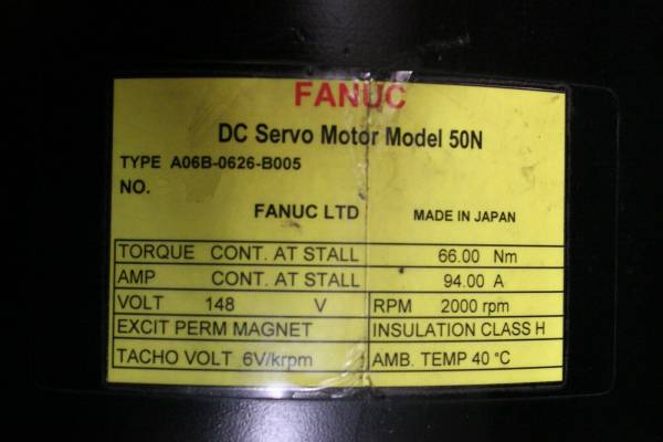 Fanuc-A06B-0626-B005-DC-MOTOR-50-TACHO-GENERATOR-1-YEAR-WARRANTY-123817255823-2