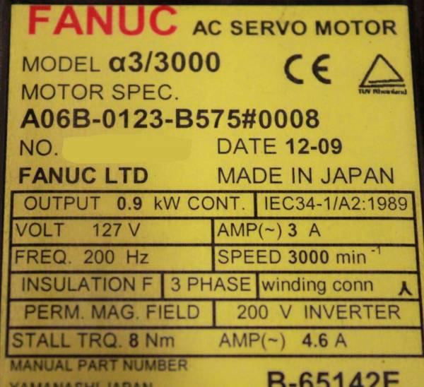 Fanuc-A06B-0123-B5750008-AC-MOTOR-A33000-A64-KEYWAY-1-YEAR-WARRANTY-125051038544-3