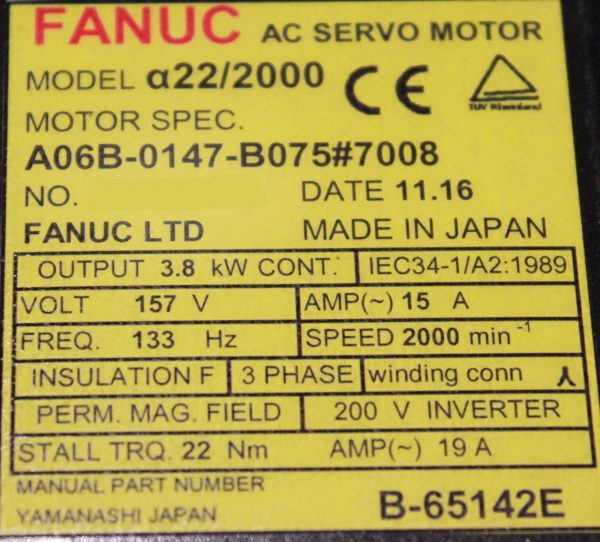 Fanuc-A06B-0147-B0757008-AC-MOTOR-A222000-A64-WKEYWAY-1-YEAR-WARRANTY-122366324294-4