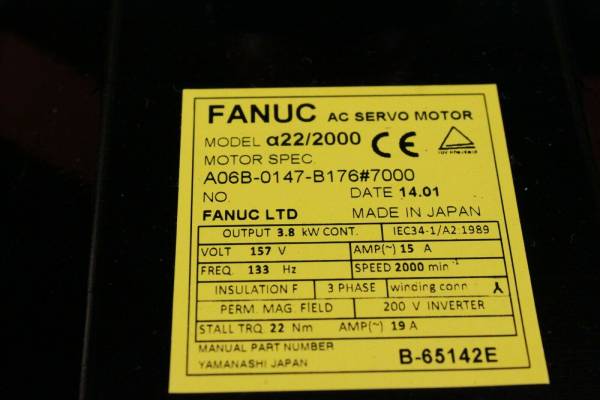 Fanuc-A06B-0147-B1767000-AC-MOTOR-A222000-A64SC-BRAKE-1-YEAR-WARRANTY-124876610644-3
