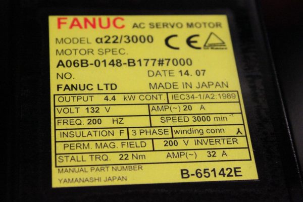 Fanuc-A06B-0148-B1777000-AC-MOTOR-A223000-I64-WBRAKE-1-YEAR-WARRANTY-123494517624-3