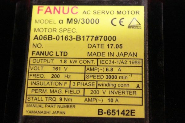 Fanuc-A06B-0163-B1777000-AC-MOTOR-AM93000-I64-WBRAKE-1-YEAR-WARRANTY-122476170004-3