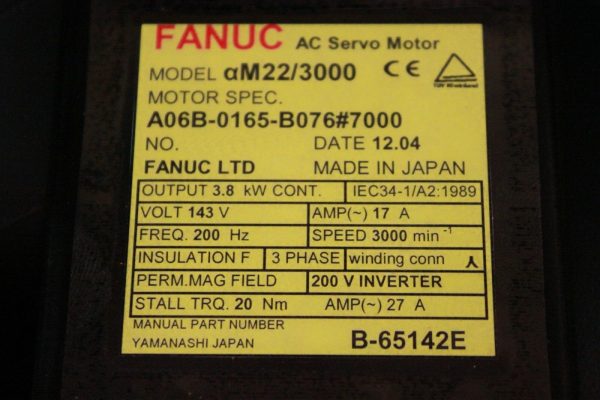 Fanuc-A06B-0165-B0767000-AC-MOTOR-AM223000-A64SCAP-1-YEAR-WARRANTY-122814087114-3