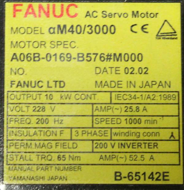 Fanuc-A06B-0169-B576M000-AC-MOTOR-AM403000-A64C-TSFT-1-YEAR-WARRANTY-124609556054-3