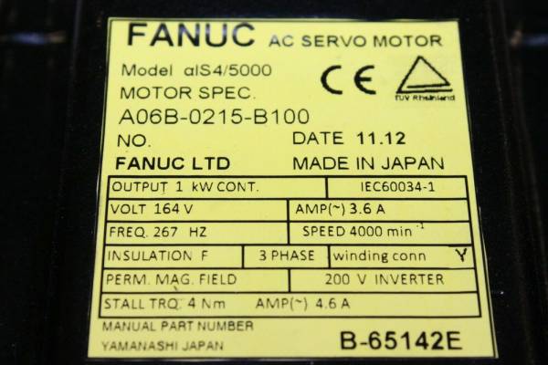 Fanuc-A06B-0215-B100-AC-MOTOR-AIS45000-AIA1000-STR-1-YEAR-WARRANTY-125081369404-3